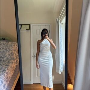 Zara White One-Shoulder Dress